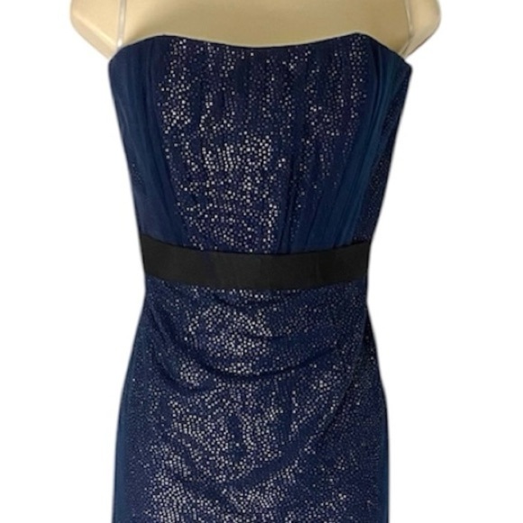 New Marchesa Strapless Appliqué Sequins Maxi Dress Gown Formal Prom Wedding - Picture 5 of 15